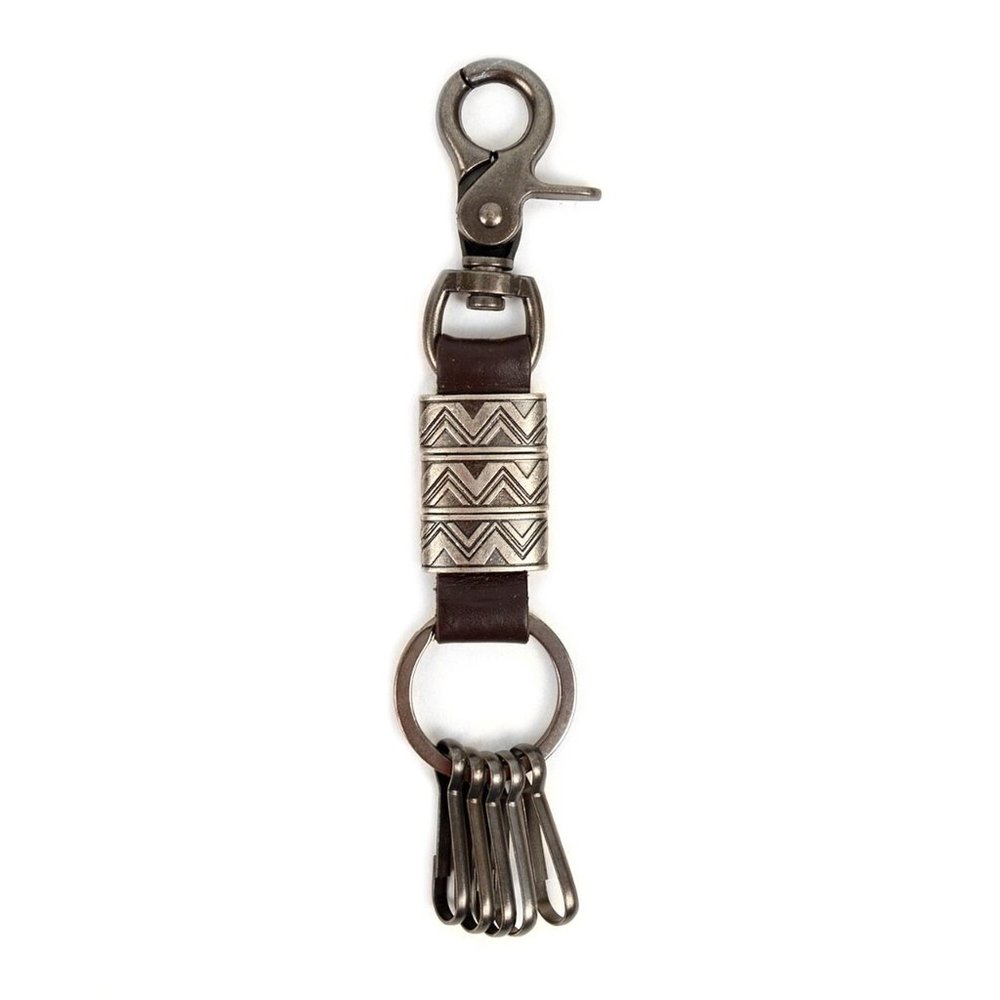 Genuine Leather and Metal Tribal Fancy Keychain